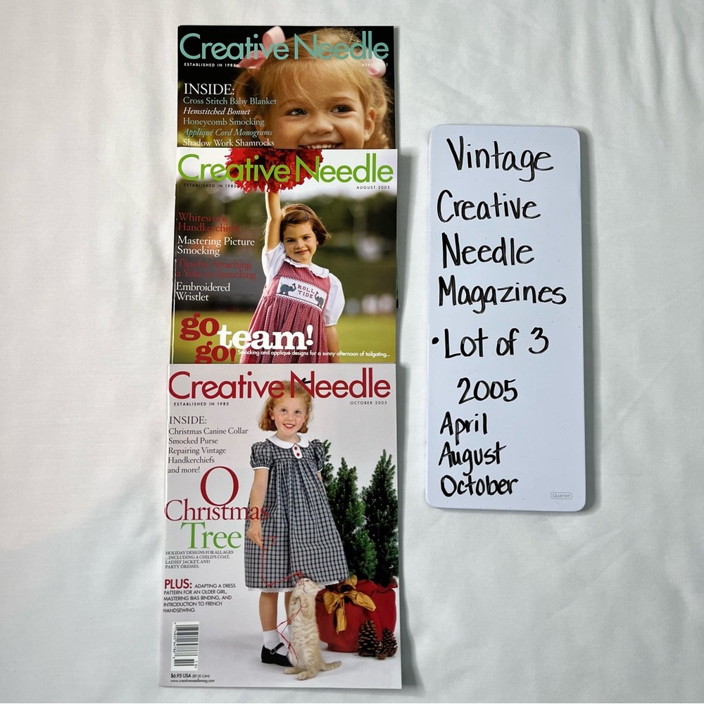 Vintage Creative Needle Magazines- Lot of 3- 2005 (April, August & October)